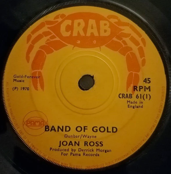 JOAN ROSS / THE HAMMERS, Band Of Gold / Midnight Sunshine (Crab; CRAB 61, UK 1970, Solid Centre), SALE - Up to 50% Off the Original Price  7" /G+