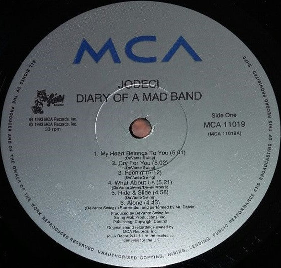 JODECI, Diary Of A Mad Band (MCA; 11019, UK 1993, Picture Sleeve) LP G+/VG - Image 3