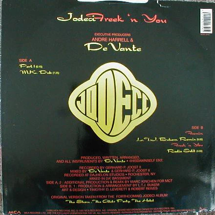 JODECI, Freek'n You (MCA Records; MCST 2072, UK 1995, Picture Sleeve, Sticker) 12" VG+/VG+ - Image 2