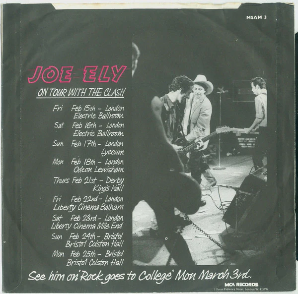 JOE ELY, Fingernails / Suckin' A Big Bottle Of Gin / Standin' At The Big Hotel (MCA Records ; MSAM 3, UK 1980, Picture Sleeve), SALE - Up to 50% Off the Original Price  7" VG+/VG+ - Image 2