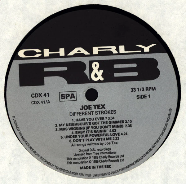 JOE TEX, Different Strokes (Charly R&B; CDX 41, UK 1989, Gatefold) 2xLP VG+/EX - Image 3