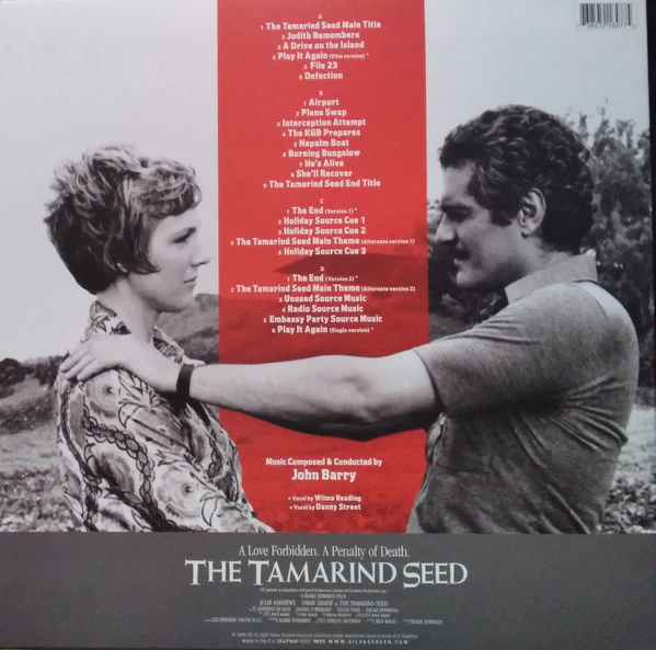 JOHN BARRY, The Tamarind Seed - Original Soundtrack (RSD 2022) (Silva Screen; SILLP1647, US 2022, Gatefold, Black Inners, Blue and Red Vinyl, With Obi, Numbered, Ltd to 2000) 2xLP VG+/VG+ - Image 2