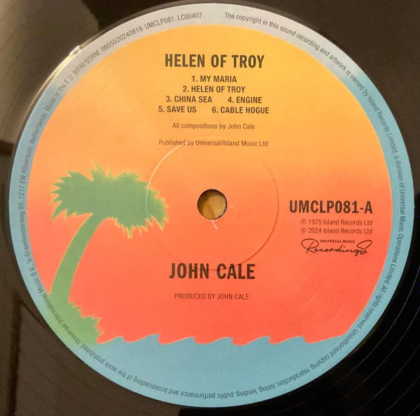 JOHN CALE, Helen Of Troy (Island Records; UMCLP081, Worldwide 2024 Reissue, Inner), SALE - Up to 50% Off the Original Price LP NEW/NEW - Image 3