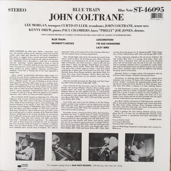 JOHN COLTRANE, Blue Train (Blue Note; ST-46095, UK 1997 Reissue, Stereo, 180 Gram) LP VG/VG - Image 2