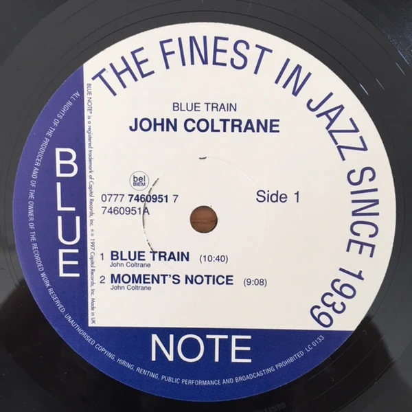 JOHN COLTRANE, Blue Train (Blue Note; ST-46095, UK 1997 Reissue, Stereo, 180 Gram) LP VG/VG - Image 3