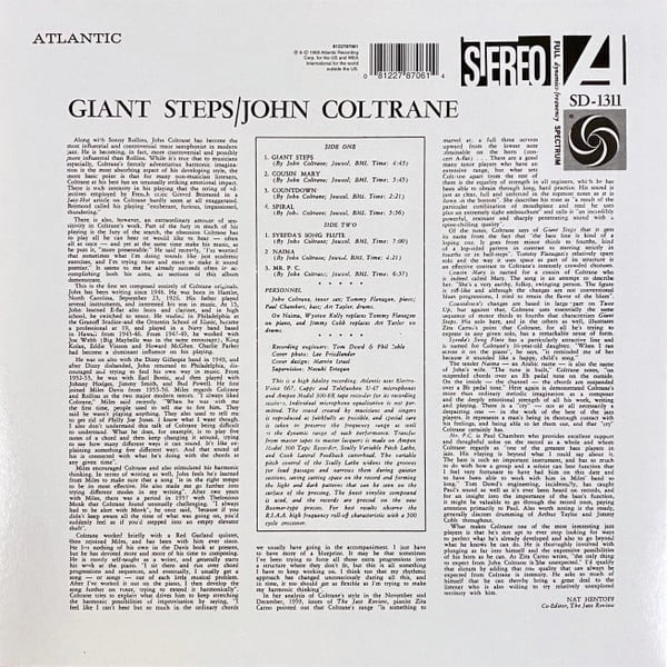 JOHN COLTRANE, Giant Steps (Atlantic; 0081227870614, Europe 2014 Reissue, Stereo) LP NEW/NEW - Image 2