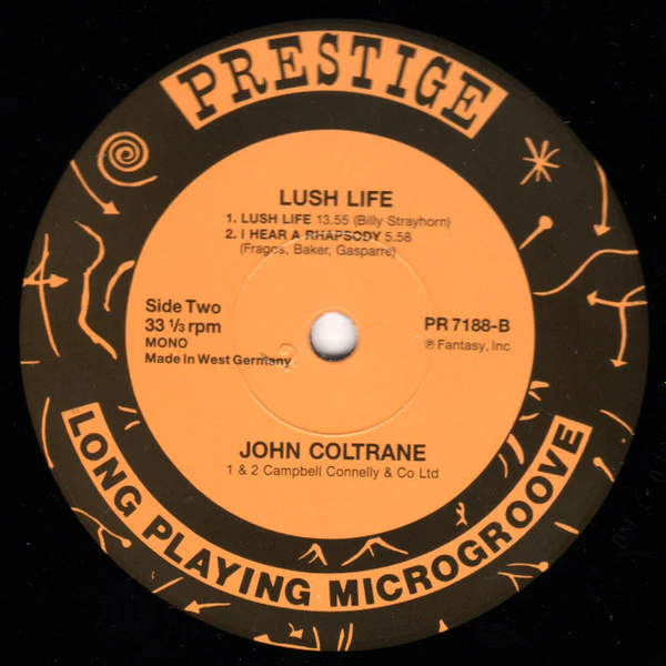 JOHN COLTRANE, Lush Life (Prestige; PR 7188, Germany 1987 Reissue) LP VG/G+ - Image 3
