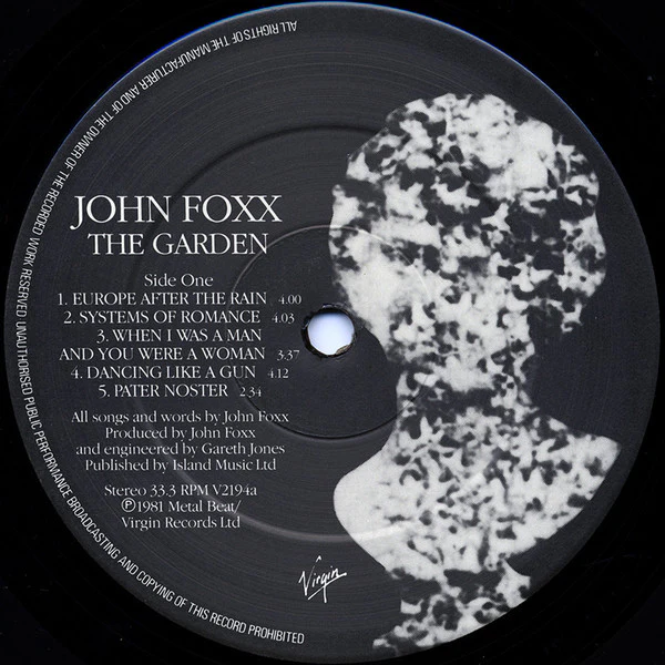 JOHN FOXX, The Garden (Virgin; V2194, UK 1981, Booklet, First Edition With Book) LP VG/VG - Image 3
