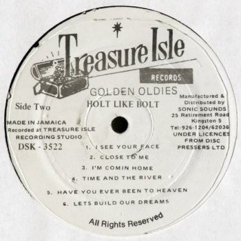 JOHN HOLT, Like A Bolt (Treasure Isle; DSK - 3522, Jamaica 1990s Reissue) LP VG/G+ - Image 3