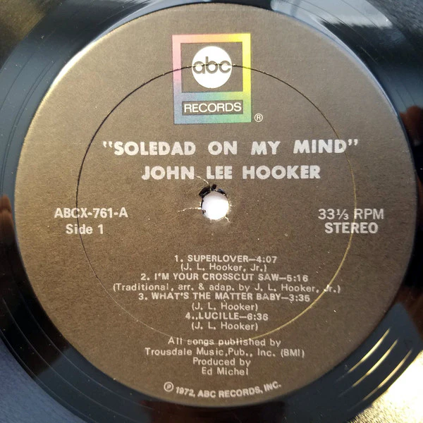 JOHN LEE HOOKER, Live At Soledad Prison (ABC Records; ABCX 761, US 1972, Company Inner) LP VG+/VG - Image 3