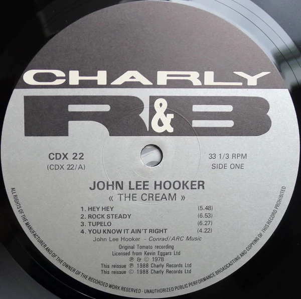 JOHN LEE HOOKER, The Cream (Charly R&B; CDX 22, Europe 1988 Reissue, Gatefold) 2xLP VG/G+ - Image 3