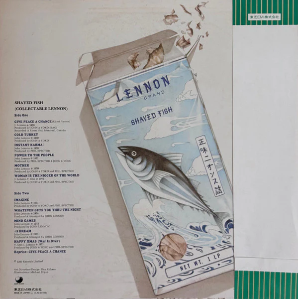 JOHN LENNON / PLASTIC ONO BAND, Shaved Fish (Apple Records; EAS-80380, Japan 1975, Pasteback Sleeve, Inner & Insert, With Gold/green Obi) LP VG+/VG+ - Image 2