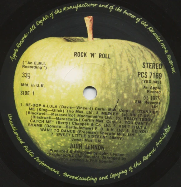 JOHN LENNON, Rock 'N' Roll (Apple Records; PCS 7169, UK 1975) LP VG/VG+ - Image 3