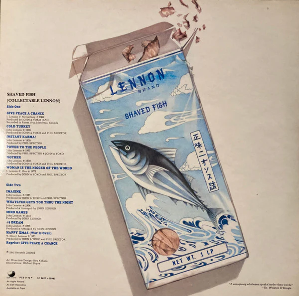 JOHN LENNON, Shaved Fish (Apple; PCS 7173, UK 1975, Inner, McCartney Credit on Give Peace a Chance) LP VG+/VG - Image 2