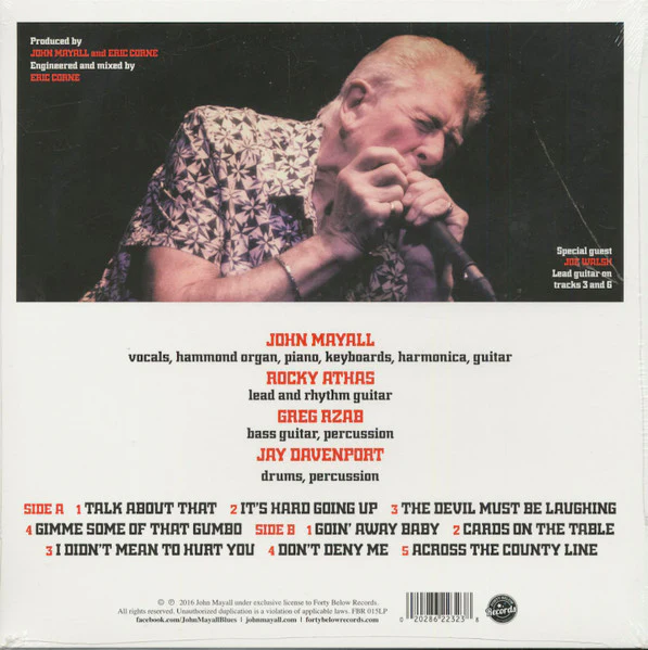 JOHN MAYALL, Talk About That (Forty Below Records; FBR015LP, Worldwide 2017, Inner) LP VG+/VG - Image 2