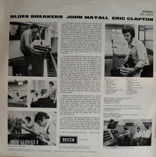 JOHN MAYALL WITH ERIC CLAPTON, Blues Breakers (Decca Silver; SKL4804, UK 1980s Reissue, Stereo) LP VG+/VG+ - Image 2
