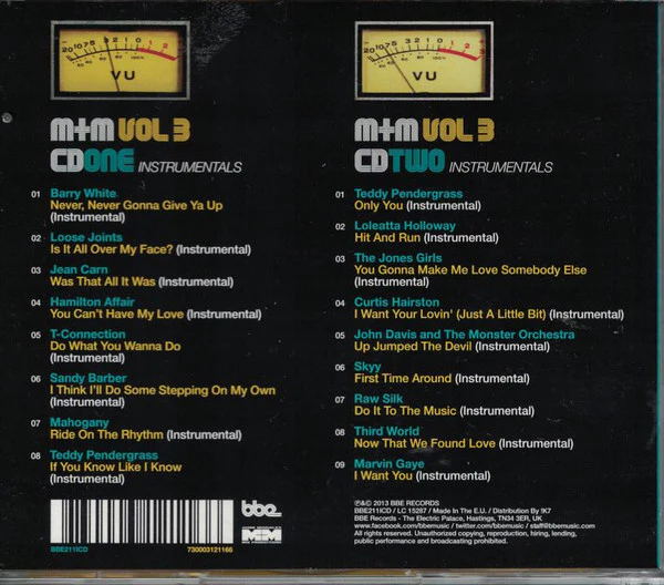 JOHN MORALES, The M+M Mixes Volume 3 Instrumentals (BBE ; BBE211ICD, UK 2013) 2xCD EX/EX - Image 2