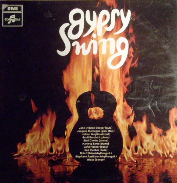 JOHN O'BRIEN-DOCKER / JACQUES MONTAGNE / HELMUT WEGLINSKI / SCOTT BRADFORD / STUFF COMBE / HARTWIG BARTZ / JOHN FISCHER / SEP PLECHER / BOB O'BRIEN / STEPHANE RASTICNAC / RIBAP, Gypsy Swing LP VG/VG