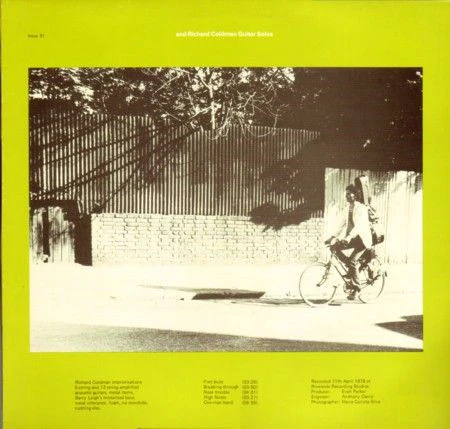 JOHN RUSSELL/ RICHARD COLDMAN, Home Cooking - Solo Guitar (Incus; INCUS31, UK 1979) LP VG+/EX