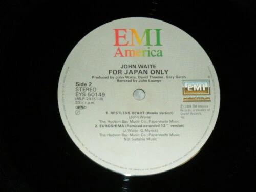 JOHN WAITE, For Japan Only (EMI America; EYS-50149, Japan 1985, Insert, With Obi) 12" EP VG/VG+ - Image 3