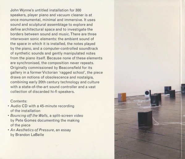 JOHN WYNNE, Installation For 300 Speakers, Pianola And Vacuum Cleaner (Sub Rosa; SR332, Belgium 2011, Gatefold Card Sleeve) CD EX/EX - Image 2