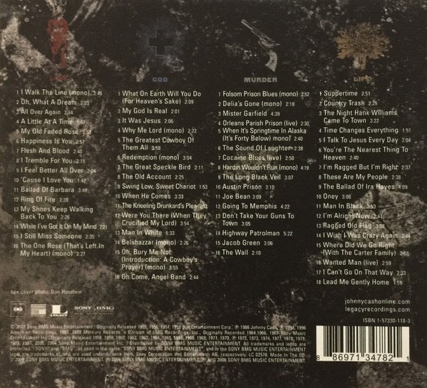 JOHNNY CASH, Love God Murder Life (Columbia; 88697134782, Europe 2007, Box Set) 4xCD VG+/EX - Image 2
