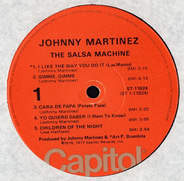 JOHNNY MARTINEZ, The Salsa Machine (Capitol Records; ST-11624, US 1977) LP VG/VG+ - Image 3