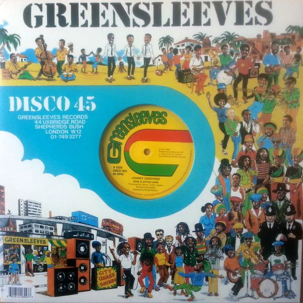 JOHNNY OSBOURNE, Give A Little Love / Give A Little Dub (Greensleeves Records; GRED 855, UK 2014, Company Sleeve, Red Vinyl) 12" EX/EX