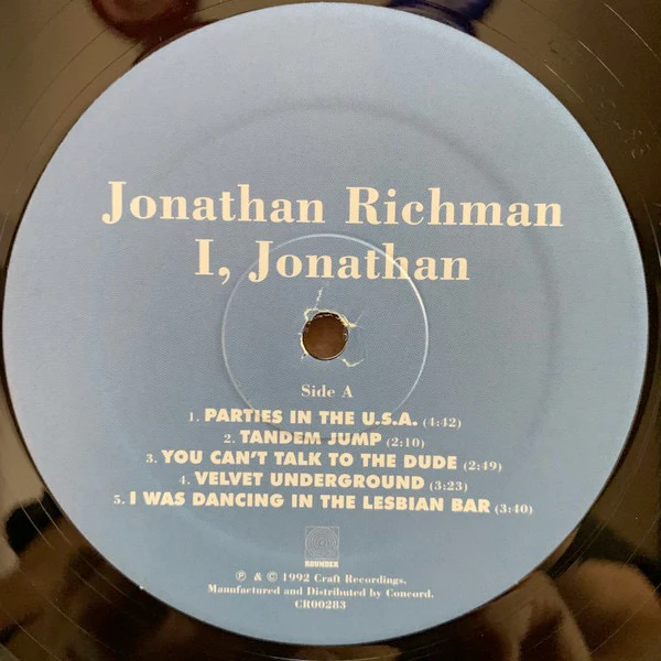 JONATHAN RICHMAN, I, Jonathan (Craft Recordings; CR00283, UK 2020s Reissue, Inner) LP NEW/NEW - Image 3