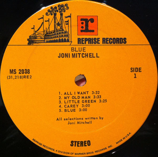 JONI MITCHELL, Blue (Reprise; MS2030, US 1971, Pasteback Gatefold Sleeve, Inner, Pitman Pressing) LP G+/VG+ - Image 3