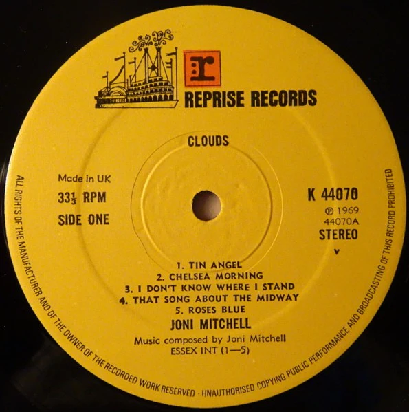 JONI MITCHELL, Clouds (Reprise Records; K 44070, UK 1970s Reissue) LP VG+/VG - Image 3