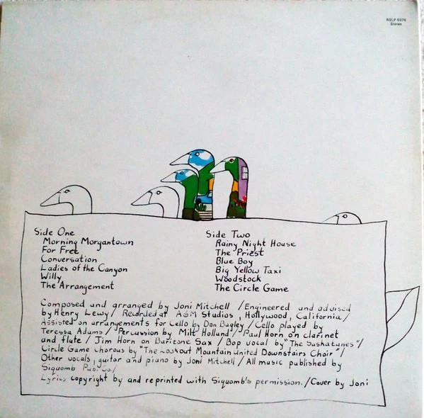 JONI MITCHELL, Ladies Of The Canyon (Reprise Records; RSLP 6376, UK 1971 Reissue, Gatefold) LP VG/VG+ - Image 2