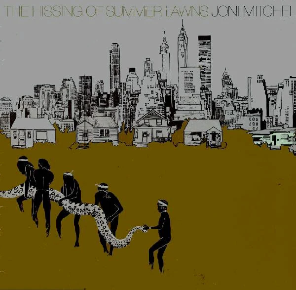 JONI MITCHELL, The Hissing of Summer Lawns (Asylum White Door label; SYLA8763, UK 1976, Gatefold Embossed Sleeve) LP VG/VG