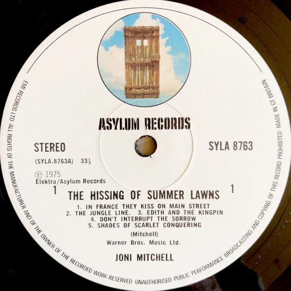 JONI MITCHELL, The Hissing of Summer Lawns (Asylum White Door label; SYLA8763, UK 1976, Gatefold Embossed Sleeve) LP VG/VG - Image 3