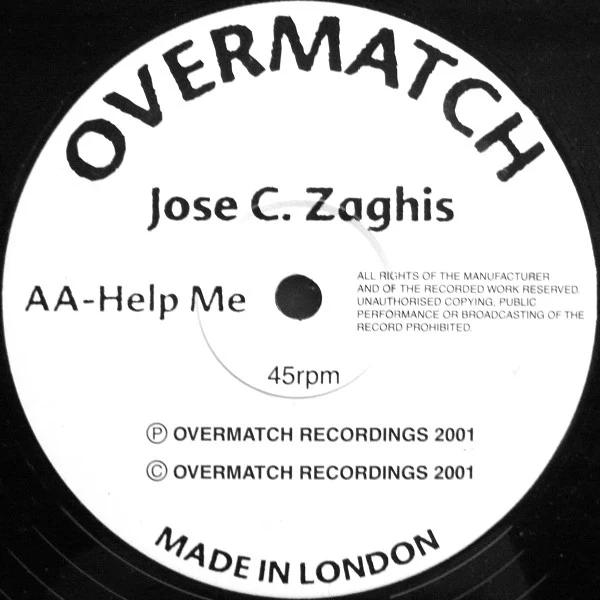 JOSE C. ZAGHIS, Estela / Help Me (Overmatch Recordings; OVMATCH 002, UK 2001, Promo, Stickered Plain Sleeve) 12" G+/VG - Image 2