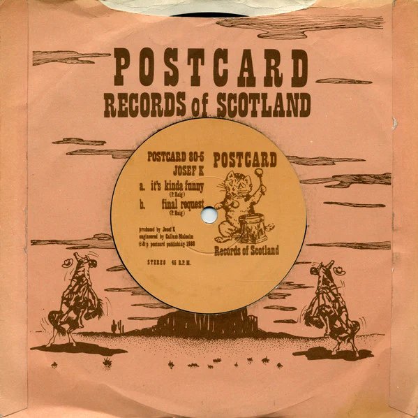 JOSEF K, It's Kinda Funny/ Final Request (Postcard; 80-5, UK 1980, Company Sleeve, No Card) 7" VG+/EX - Image 2