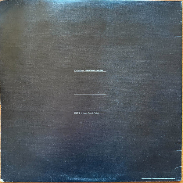JOY DIVISION, Unknown Pleasures (Factory; FACT 10, UK 1983 Reissue, Textured Sleeve, Inner With Curved Corners) LP VG+/VG+ - Image 2