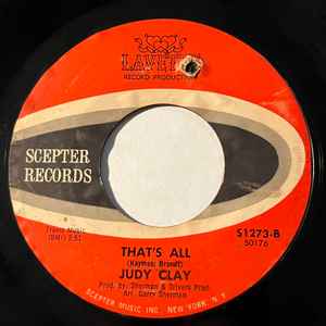 JUDY CLAY, My Arms Aren't Strong Enough / That's All (Scepter Records; S1273, US 1964) 7" /VG - Image 2