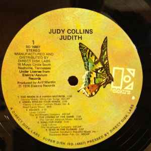 JUDY COLLINS, Judith (Direct-Disk Labs; SD 16607, US 1978 Reissue, Gatefold, Half-Speed, Direct-Disk Labs Super Disk Version) LP VG+/VG+ - Image 3