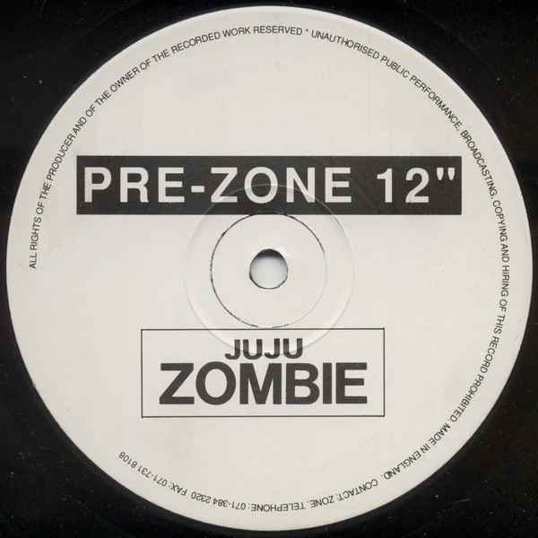 JUJU, Zombie (Oh'Zone Records; ZONE 010, UK 1991, Promo, Plain Sleeve) 12" /VG