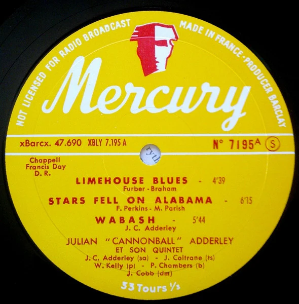 JULIAN "CANNONBALL" ADDERLEY ET SON QUINTET, Cannonball Et Coltrane En Direct (Mercury; 7 195, France 1961 Reissue, Flipback Sleeve, Mono) LP VG/VG - Image 3