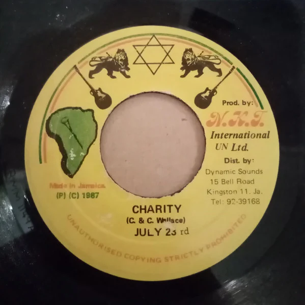 JULY 23RD, Charity (N.K.T International; , Jamaica 1987), SALE - Up to 50% Off the Original Price  7" /G+