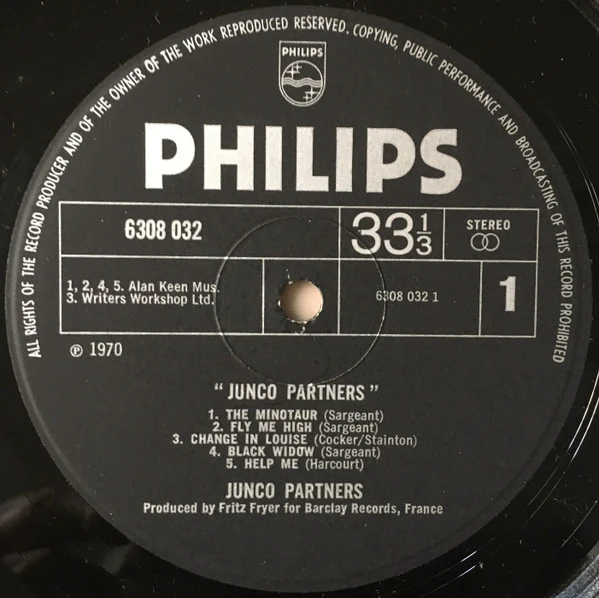JUNCO PARTNERS, Junco Partners (Philips; 6308032, UK 1971, Laminated Sleeve), SALE - Up to 50% Off the Original Price LP G+/F - Image 3