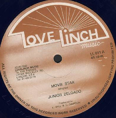 JUNIOR DELGADO, Movie Star (Lovelinch Music; LL011, UK 1980, Company Sleeve) 12" VG+/VG+ - Image 2