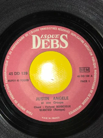 JUSTIN ANGELE ET SON GROUPE, Wanted / Goumer L'Ecole (Disques Debs; 45 DD 139, Guadeloupe 1980s, Laminated Front Flipback Sleeve) 7" VG/VG - Image 3