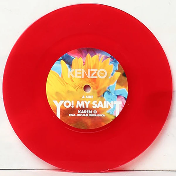 KAREN O, Yo! My Saint (Kenzo Parts; k0001, US 2018, In 12 Inch Square Sleeve, Limited Red Vinyl But Not Numbered. Yeah Yeah Yeahs) 7" EX/EX - Image 3