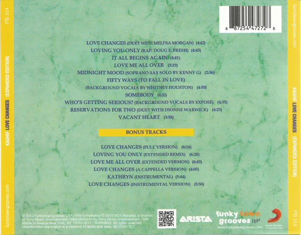 KASHIF, Love Changes (Funkytowngrooves ; FTG-314, US 2012 Reissue, Expanded Edition) CD EX/EX - Image 2