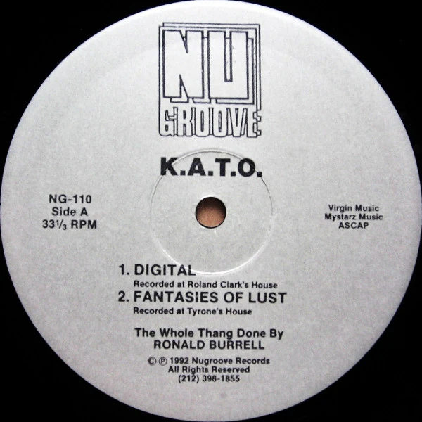 K.A.T.O., 6:15 PM / Digital (Nu Groove Records ; NG-110, US 1992) LP /VG+