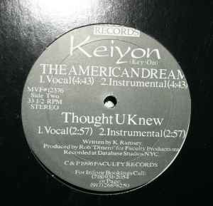 KEIYON, So Glad You Chose Me / The American Dream / Thought U Knew (Faculty Records; MVF#12376, US 1996) 12" EX/EX - Image 2