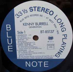 KENNY BURRELL & THE JAZZ GUITAR BAND, Generation (Blue Note; BT 85137, France & Benelux 1987, DMM (Direct Metal Mastering)) LP VG/VG+ - Image 3